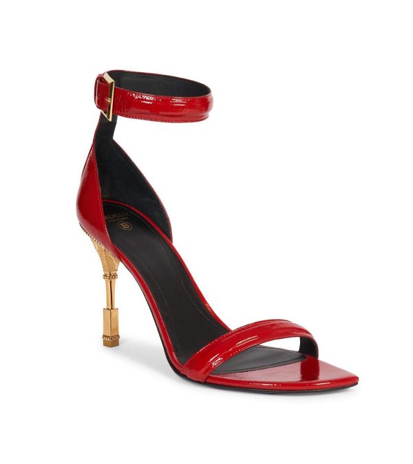 Balmain Moneta 95MM Patent Leather Sculptural Sandals