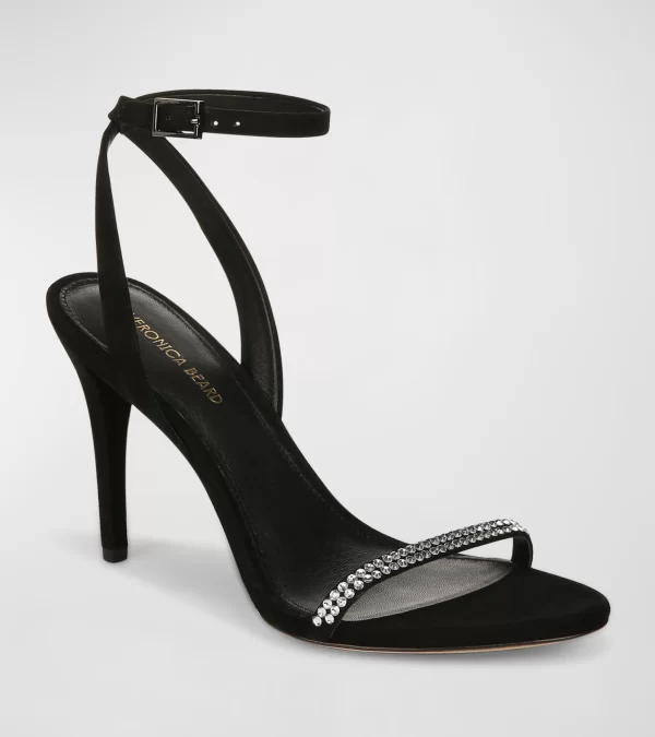Maya Embellished Suede Ankle-Strap Sandals
