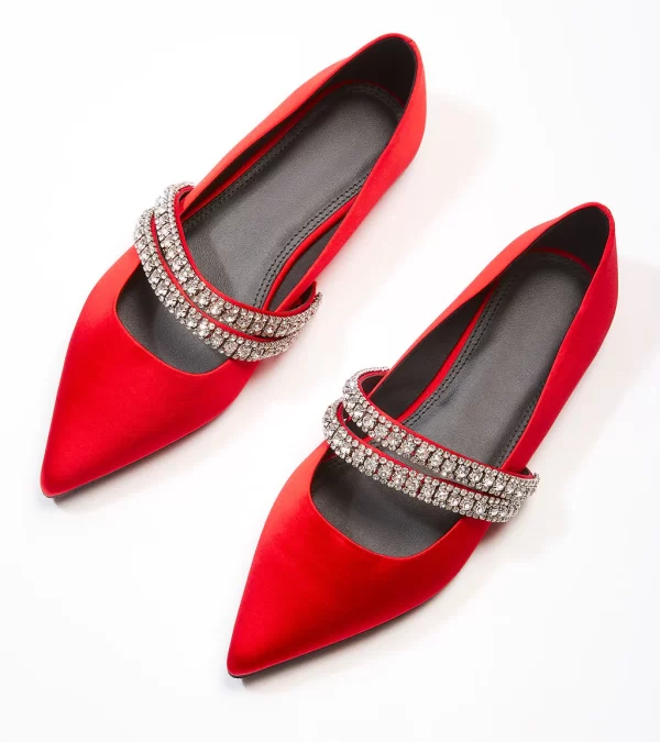 Spellbound Rhinestone Pointed Flats